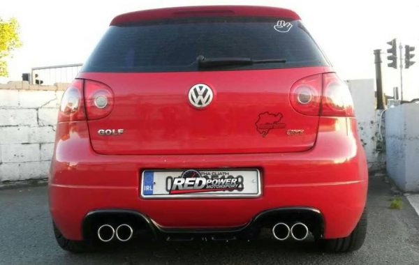 Dual twin exit exhaust fabricated for this MK5