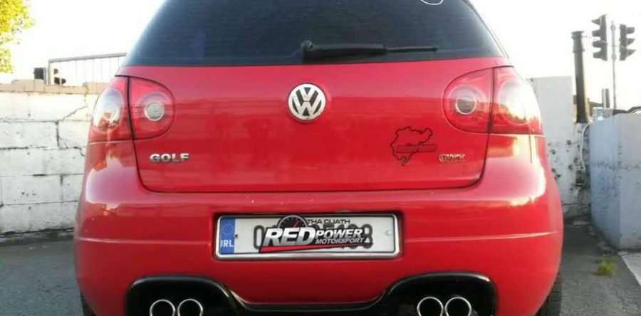 Dual twin exit exhaust fabricated for this MK5